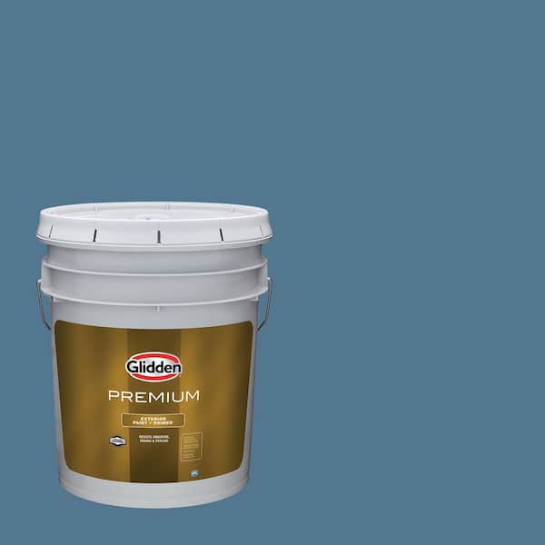Glidden Premium 5 gal. Smoke Blue PPG1156-5 Flat Exterior Latex