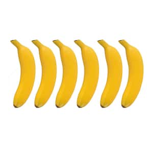 Set of 6 Real Touch Artificial Banana