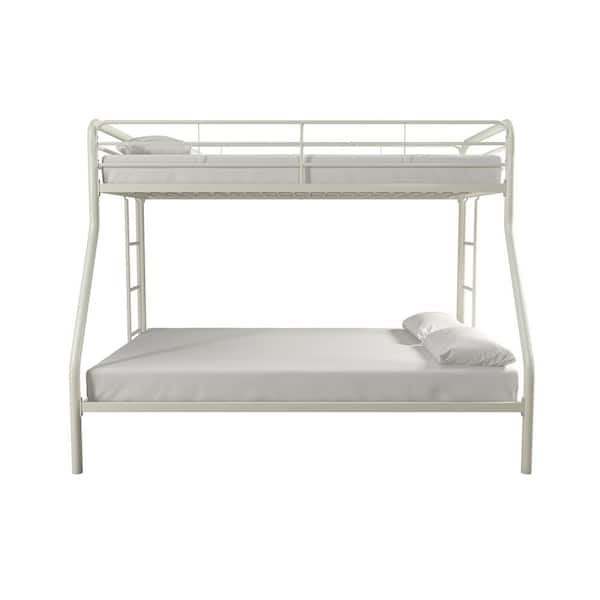 DHP Cindy White Twin over Full Metal Bunk Bed