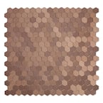 Hexagonia Dark Copper 11.89 in. x 11.46 in. x 5 mm Metal Peel and Stick Wall Mosaic Tile (5.68 sq.ft/Case)