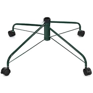 Metal Christmas Tree Stand with Rolling Wheels For Tree Up to 9 ft. Tall