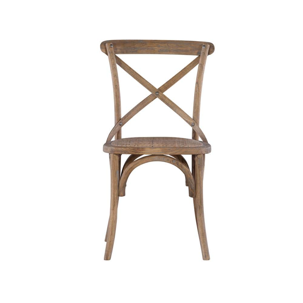 Set of 2 Gray Wood Armless Side Chairs