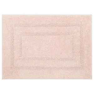 Cotton Reversible Blush 21 in. x 34 in. Pink Cotton Machine Washable Bath Mat