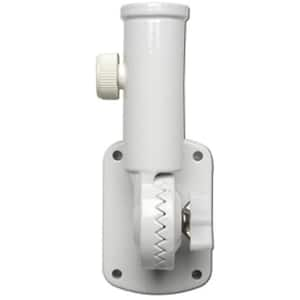 1 in. Adjustable White Aluminum Flagpole Bracket