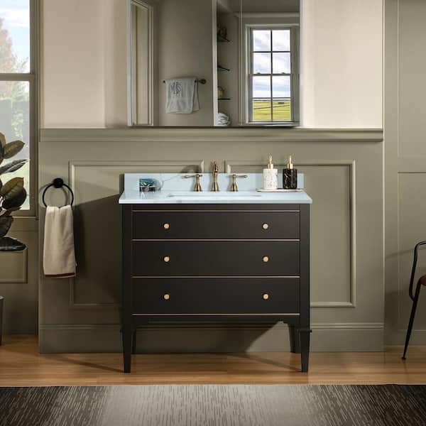 WOODBRIDGE Roma 37 in.W x 22 in.D x 34 in.H Bath Vanity in Espresso with Engineered Stone Vanity Top in Fish Belly with White Basin