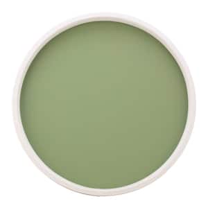 RAINBOW 14 in. W x 1.3 in. H x 14 in. D Round Mist Green Leatherette Serving Tray