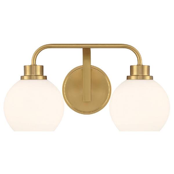 Savoy House Meridian 16 in. W x 8.25 in. H 2-Light Natural Brass ...