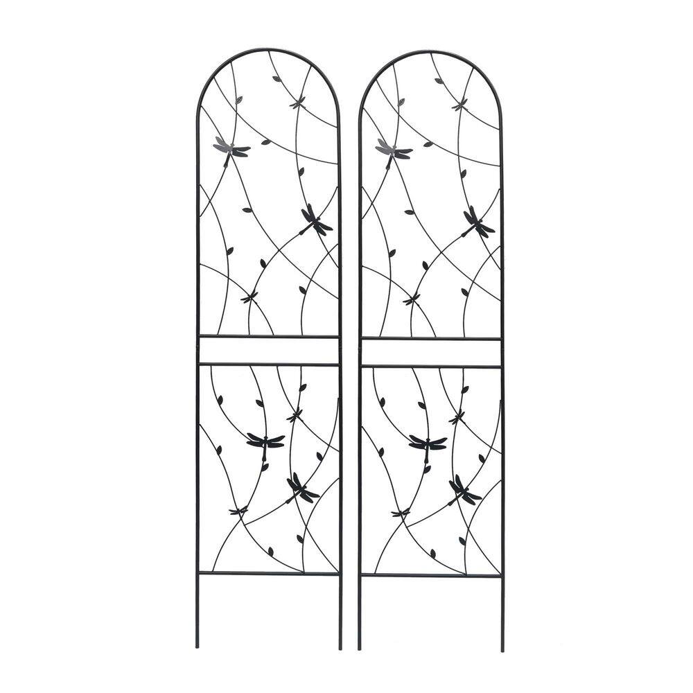 86.7 in. x 19.7 in. Metal Garden Trellis Rustproof Trellis Dragonfly Decor for Climbing Plants in Black (2 Pack) price history on PriceWatchPro