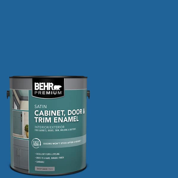 BEHR PREMIUM 1 gal. #570B-7 Cobalt Glaze Satin Enamel Interior/Exterior Cabinet, Door & Trim Paint
