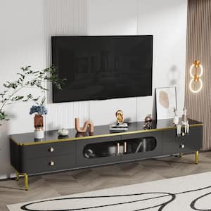 70.9 in. Black Modern MDF Wood TV Stand Fits TV's up to 80 in.