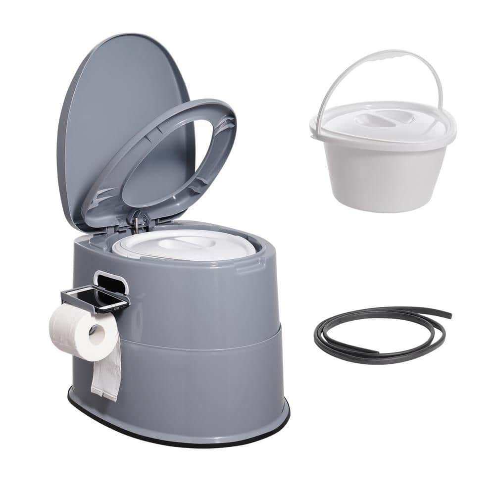 SKYSHALO Travel Toilet for Adults Kids with 1.3 Gal. Inner Bucket and ...