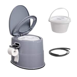 Travel Toilet for Adults Kids with 1.3 Gal. Inner Bucket and Paper Holder with Dual Lids Non- Electric Waterless Toilet