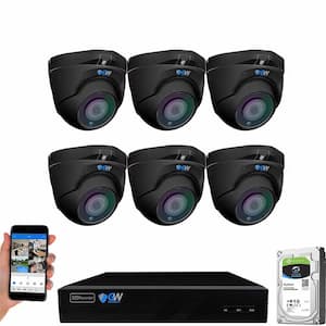 8-Channel 8MP 2TB NVR Security Camera System 6 Wired Turret Cameras 2.8-12mm Motorized Lens Human/Vehicle Detection