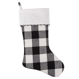 HangRight 18.7 in. Black and White Polyester Buffalo Check Stocking