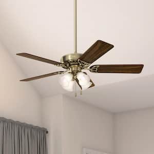 Studio Series 52 in. LED Antique Brass Indoor Ceiling Fan with Light Kit