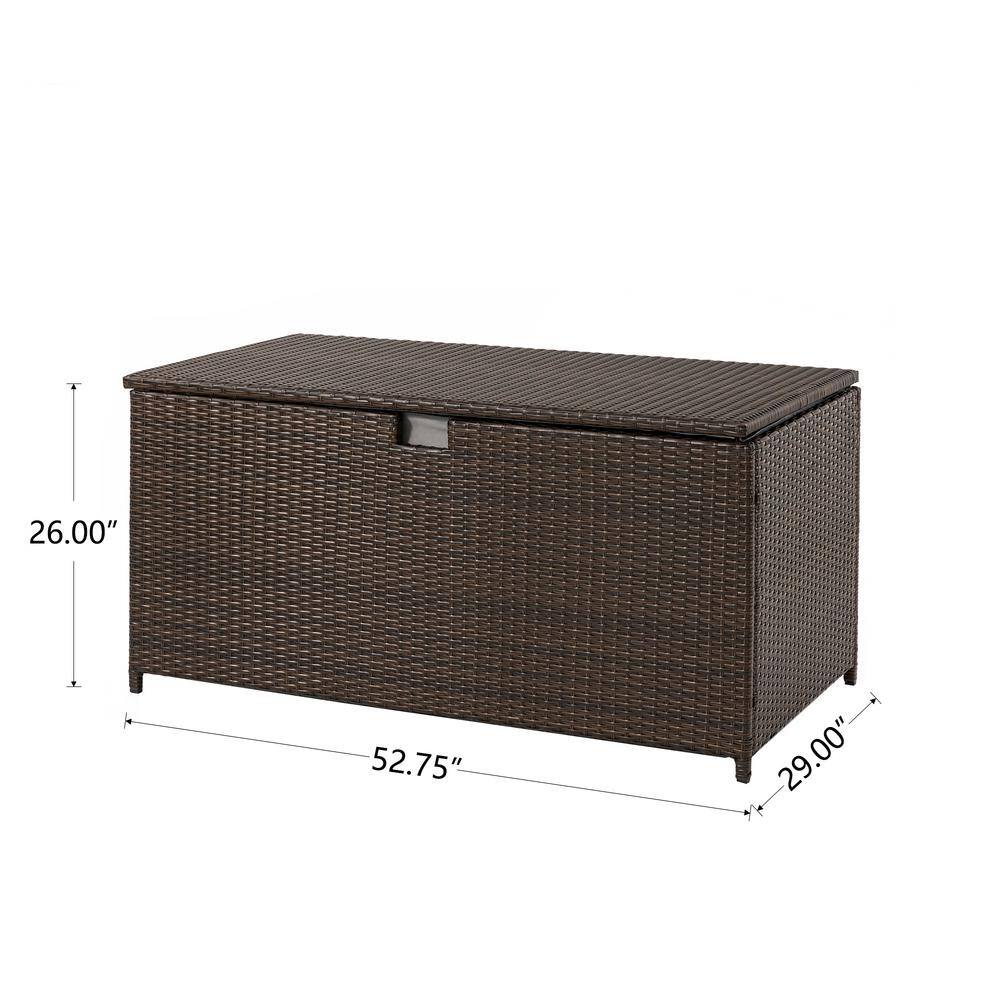 Brown Wicker 140 Gallon Outdoor Storage Deck Box