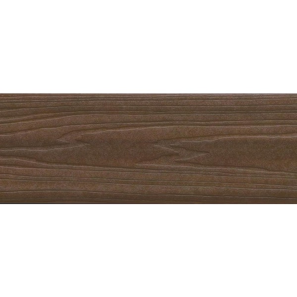 Fiberon ArmorGuard Designer's Choice 1 in. x 5-1/4 in. x 1 ft. Forest Brown Grooved Edge Capped Composite Decking Board Sample
