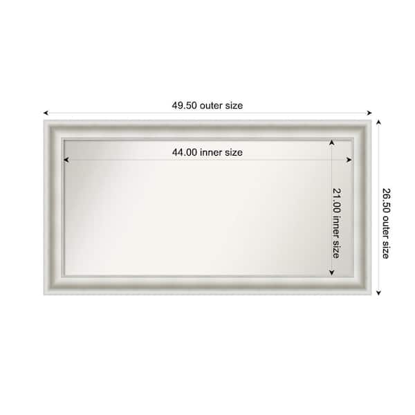 Amanti Art Parlor White 49.5 in. x 26.5 in. Custom Non-Beveled Recycled Polystyrene Framed Bathroom Vanity Wall Mirror