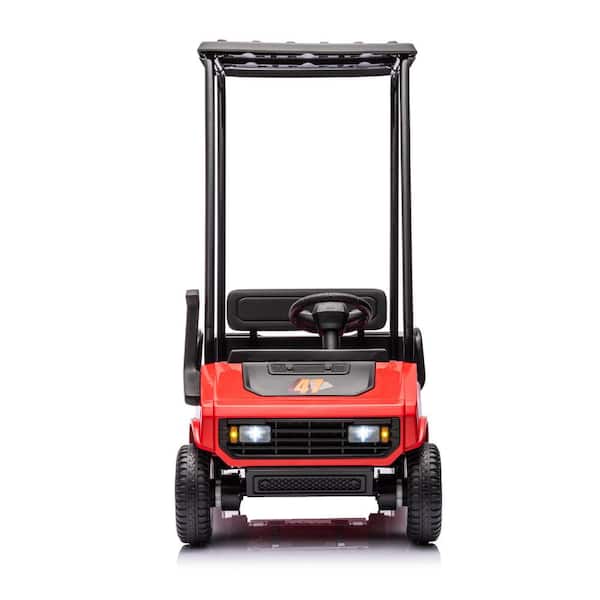 Siavonce Red, 12V, Ride On Toy for Kids Ages 3plus, 12V4. 5AH, Golf Maintenance Cart with Roof, with 2. 4G Remote Control