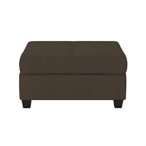 Colrich Chocolate Microfiber Rectangle Storage Ottoman