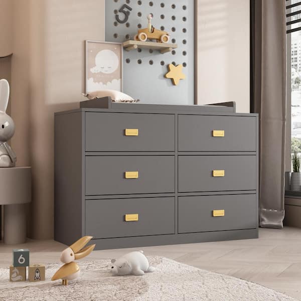 Fufu Gaga 6 Drawer Gray Wooden Chest Of, How To Assemble Wayfair Dresser Cabinet