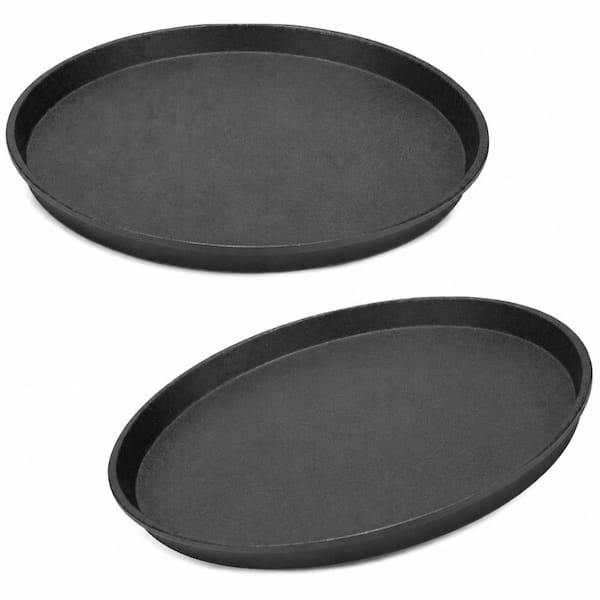 2-Piece Cast Iron Griddle Grill Pan, with Round Shape and Oven Use, for Stove Tops and Ovens