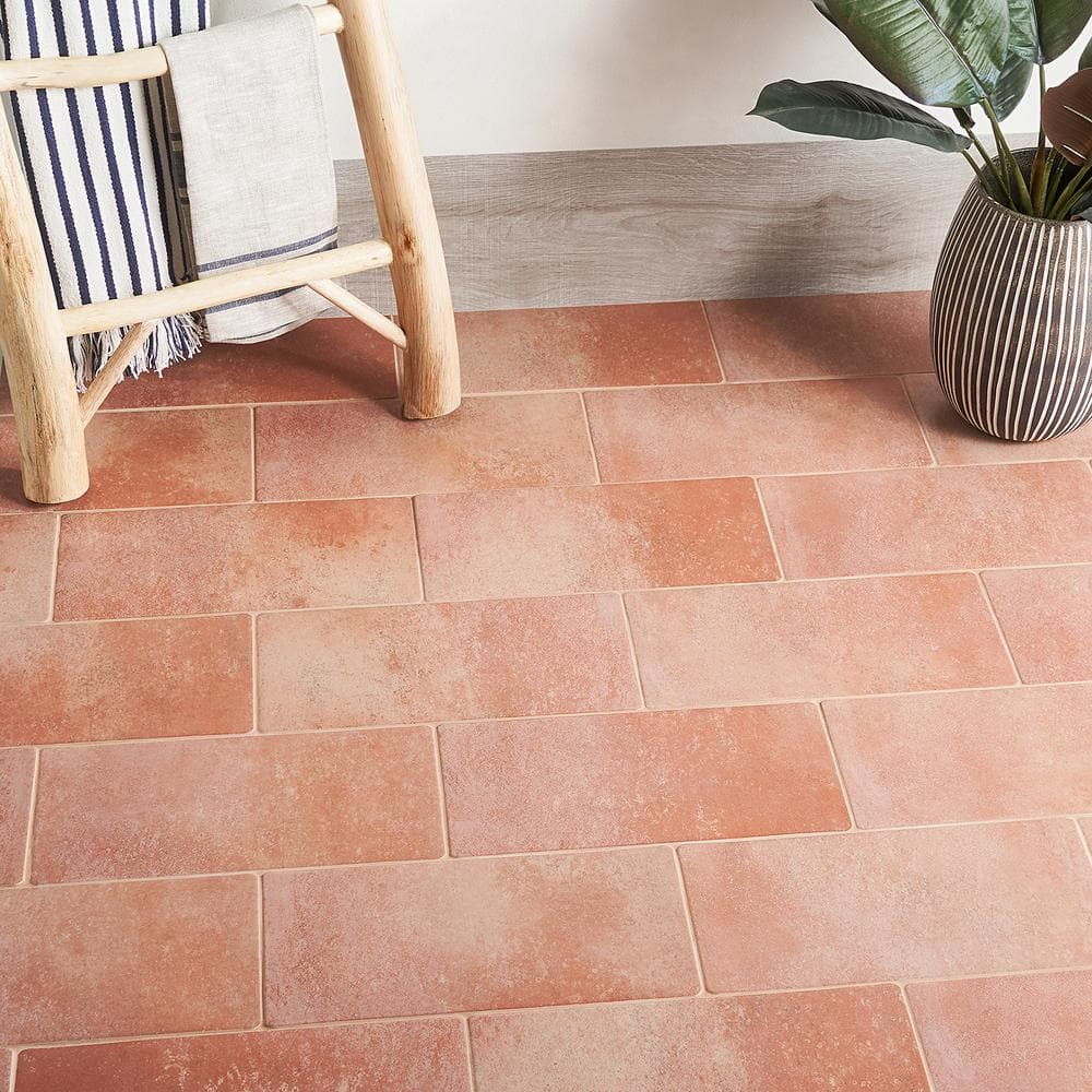 Kaleo 14" x 7" Matte Porcelain Terracotta Brick Floor and Wall Tile