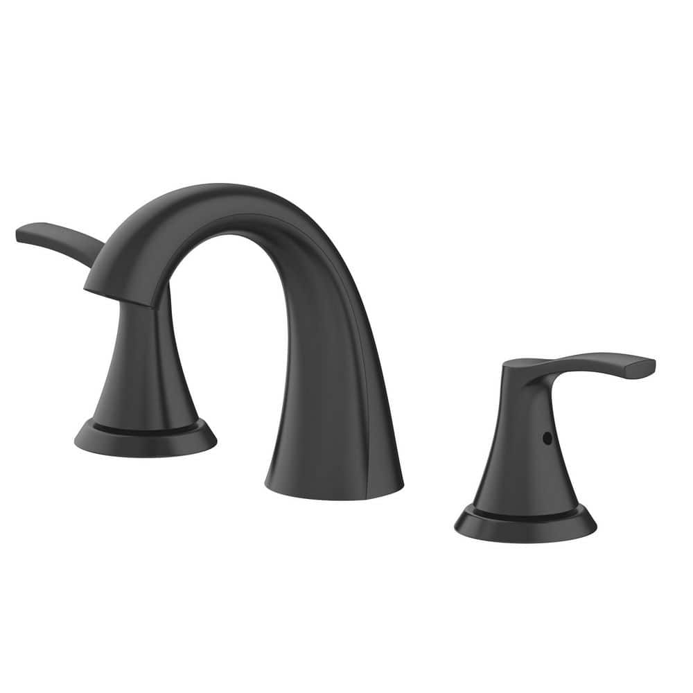 Glacier Bay Arnette 8 In Widespread Double Handle High Arc Bathroom Faucet In Matte Black 4882