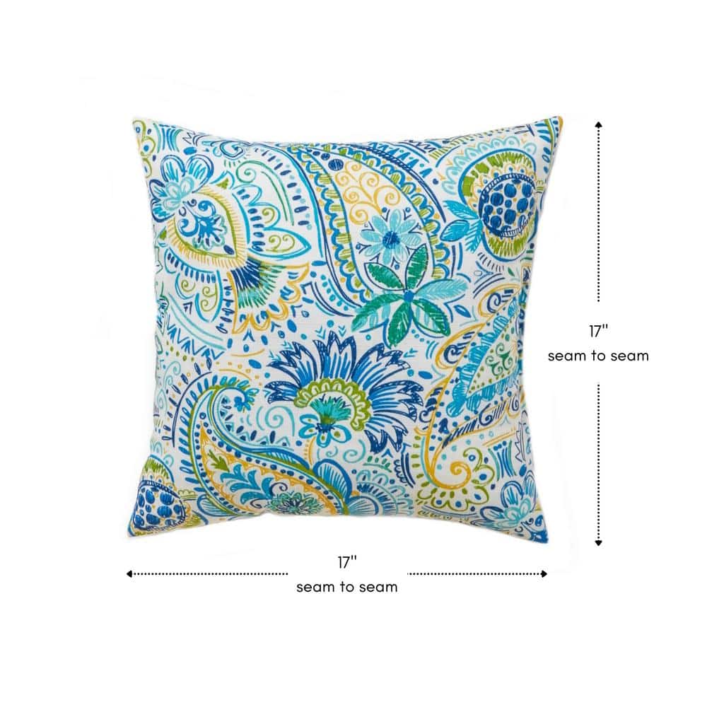 Baltic Paisley 17'' Square Outdoor Accent Pillow Set