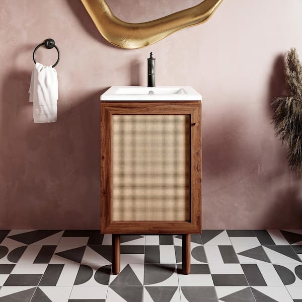 Swiss Madison Classe 18 in. W x 17.87 in. D x 32.31 in. H Single Sink Bath Vanity Cabinet in Dark Walnut without Top