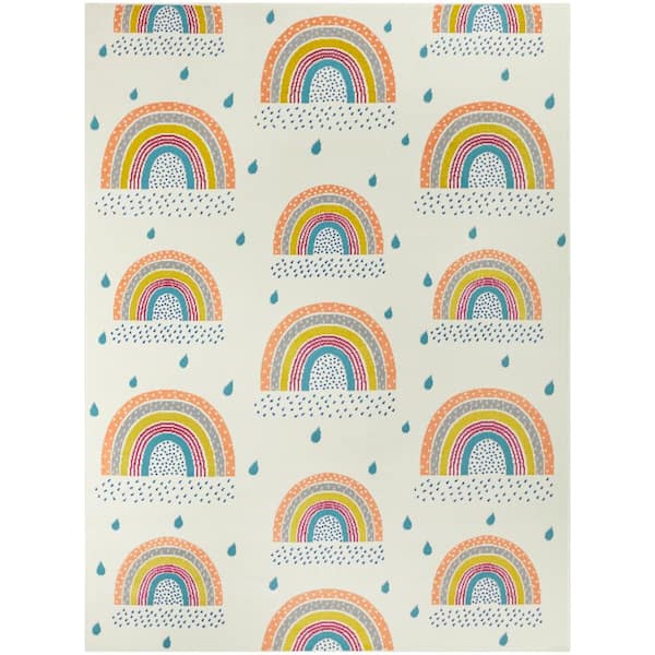 BALTA Chasing Rainbows Off-White 8 ft. x 10 ft. Area Rug
