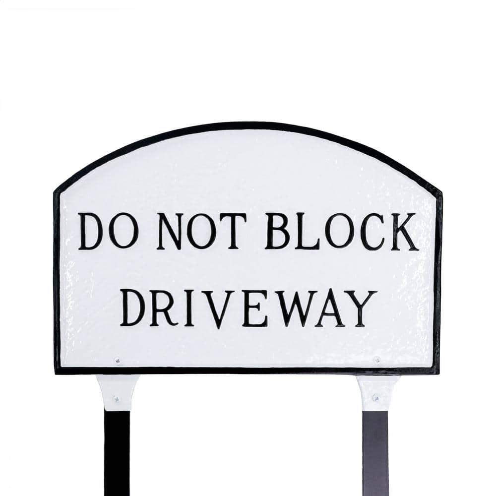 13 in. x 21 in. Large Arch Do Not Block Driveway Statement Plaque Sign with Lawn Stakes-White/Black price history on PriceWatchPro