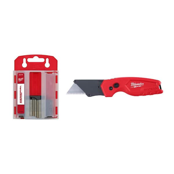 50PC General Purpose Utility Blades w/ Dispenser and FASTBACK Compact Folding Utility Knife