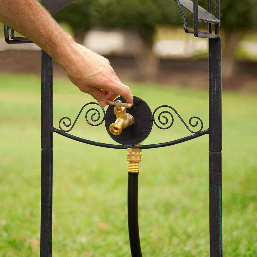 Patina Steel Dragonfly Decorative Garden Hose Stand