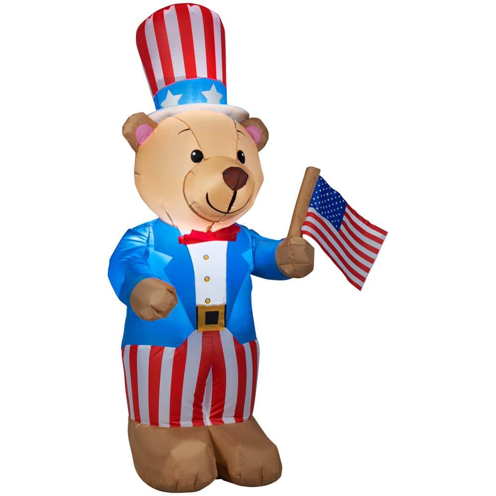 4 ft. Tall Airblown Uncle Sam Bear