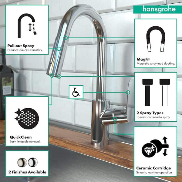 Hansgrohe Focus Single-Handle Pull Down Sprayer Kitchen Faucet