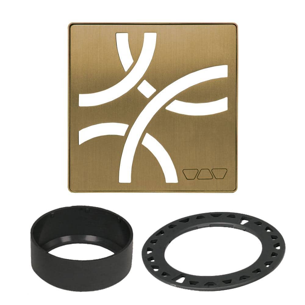 Kerdi-Drain 4 in. Brushed Vintage Gold Curve Drain Grate price history on PriceWatchPro