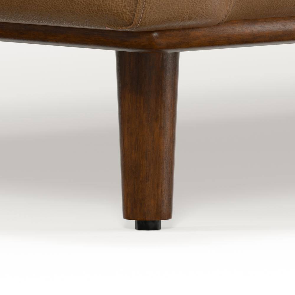 Caramel Brown Genuine Leather 72-Inch Lawson Sofa with Pillow-Top Arms