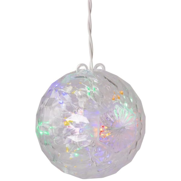 Northlight 6 in. LED Multi-Color Hanging Crystal Sphere Ball