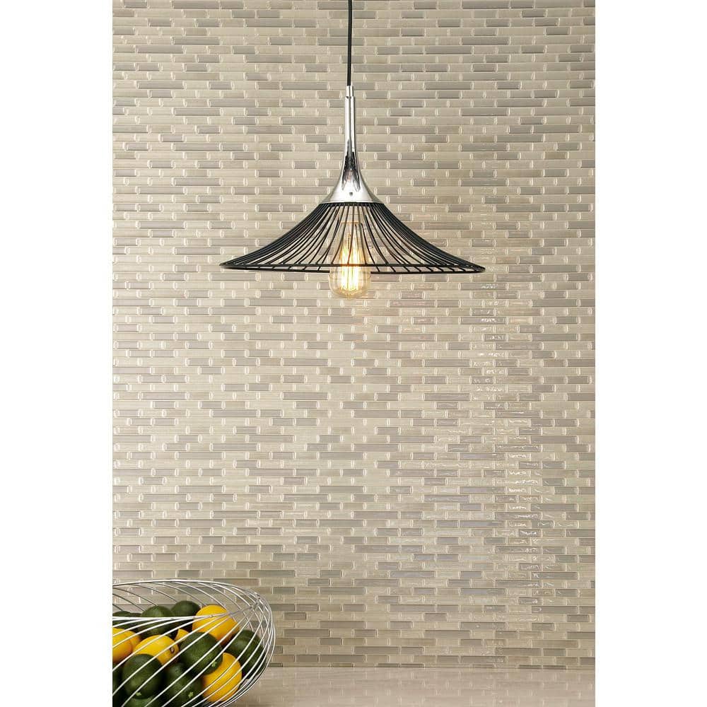 Decmode Contemporary 11 x 17 inch chic iron cone-shaped pendant with bulb Silver