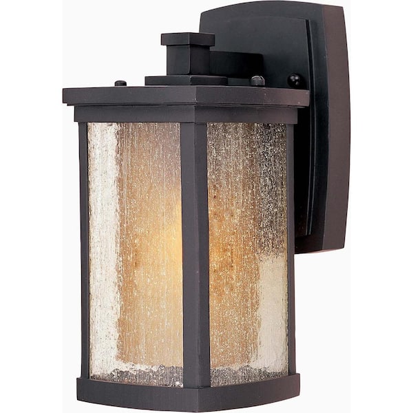 Maxim Lighting Bungalow 5.25 in. W 1-Light Bronze Outdoor Wall Lantern Sconce