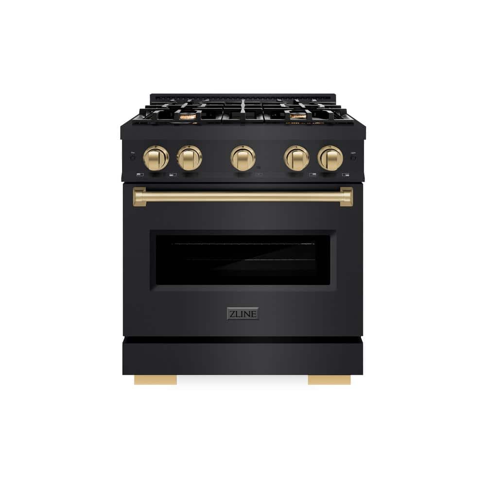 Classic 30 in. 4-Burner Gas Range with Gas Convection Oven in Black Stainless Steel and Champagne Bronze price history on PriceWatchPro
