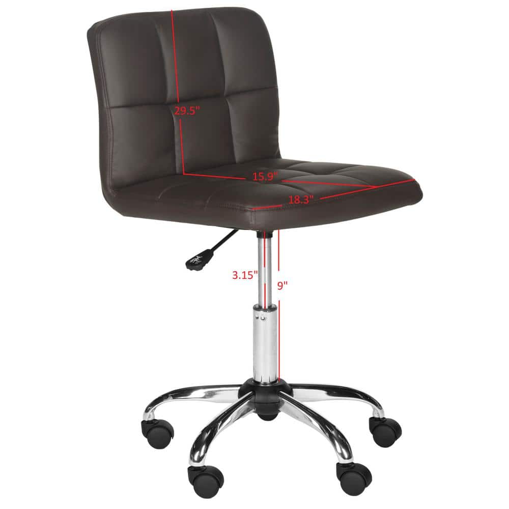 Brunner 32" Brown Leather and Metal Armless Task Chair