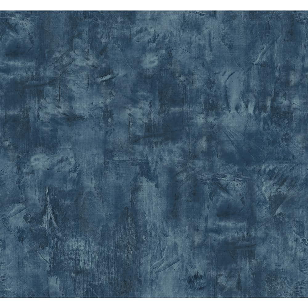 Seabrook Designs 60.75 sq. ft. Denim Blue Rustic Stucco Faux Paper ...