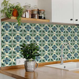 Green and Blue R121 5 in. x 5 in. Vinyl Peel and Stick Tile (24-Tiles, 4.17 sq. ft. / Pack)