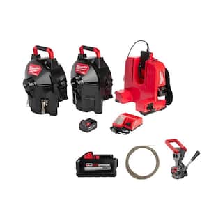 M18 Fuel 18-Volt Lithium-Ion Cordless Drain Cleaning 1/2 in. Switch Pack Sectional Drum Kit with 8.0 Ah Battery