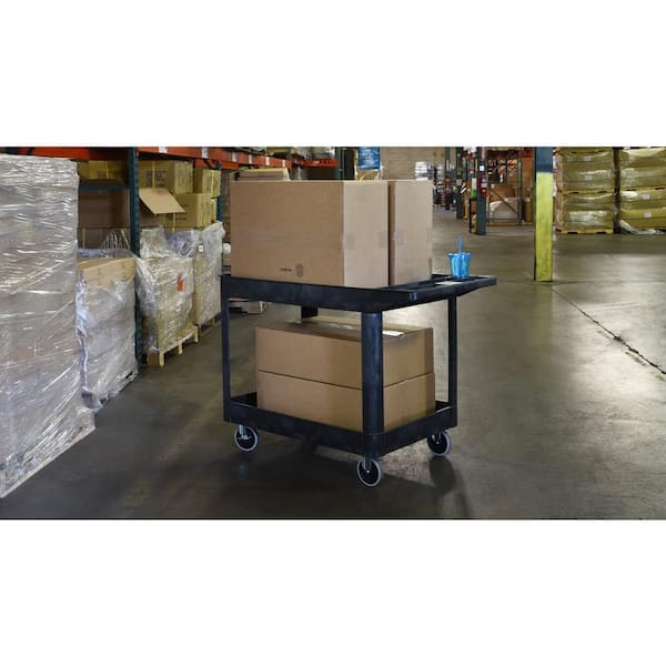 Deluxe Two Level Wire Utility Push Cart - FREE Shipping