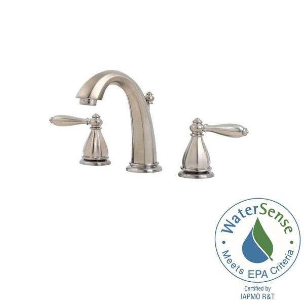 Pfister Portola 8 in. Widespread 2-Handle High-Arc Bathroom Faucet in Brushed Nickel