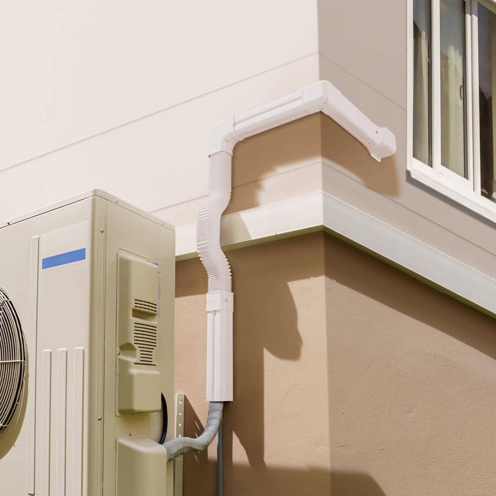 White PVC Decorative Air Conditioner Line Set Cover Kit