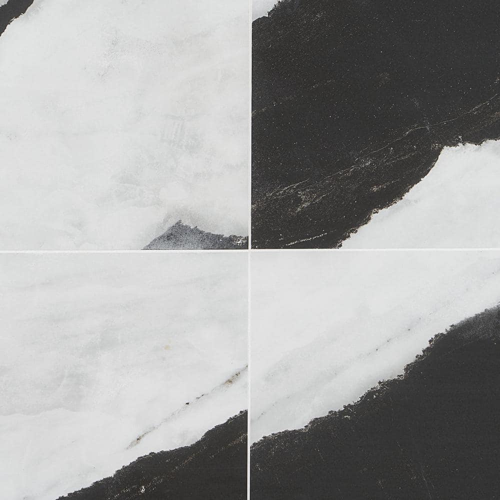 Saroshi Panda White Matte Porcelain Marble Look Floor and Wall Tile